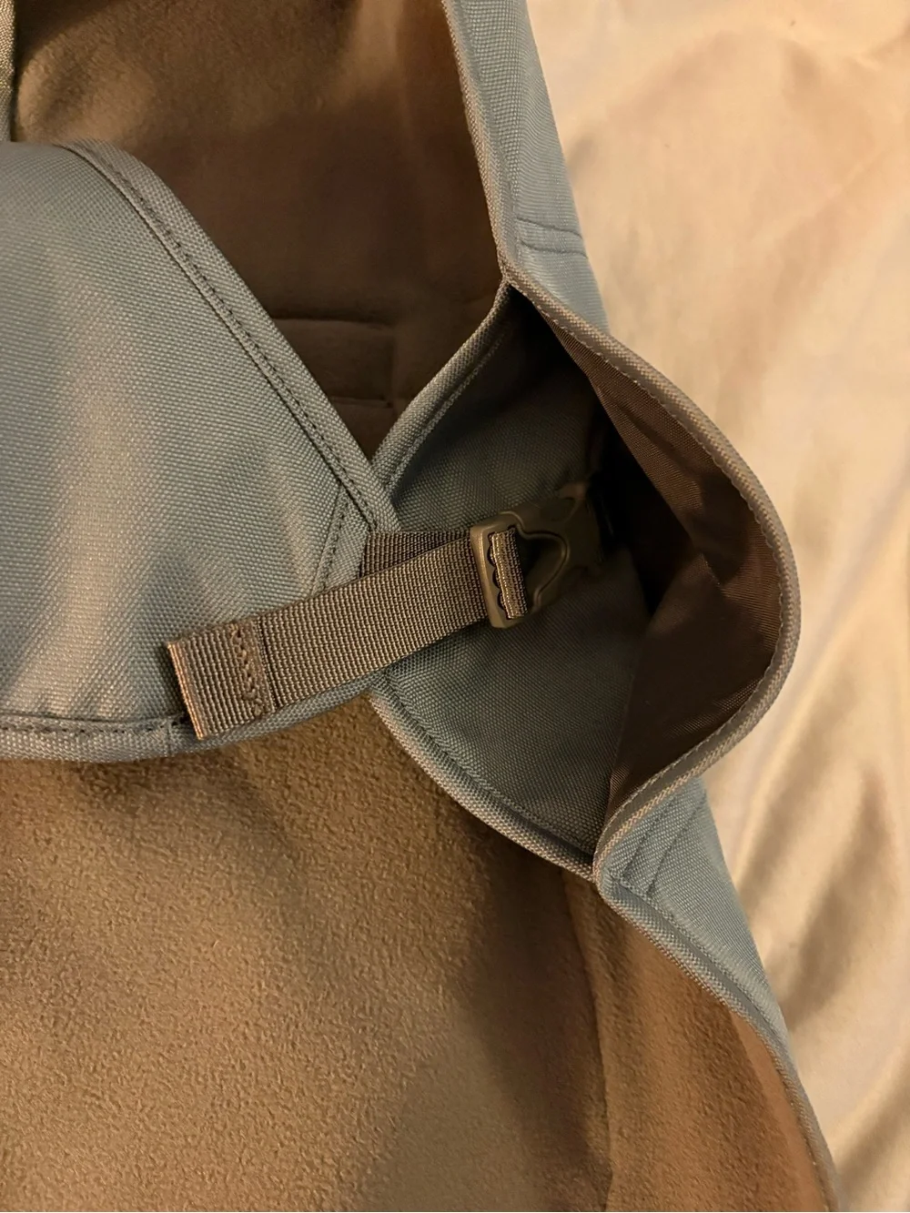 Ruffwear Light Blue Dog Jacket with reflective Piping